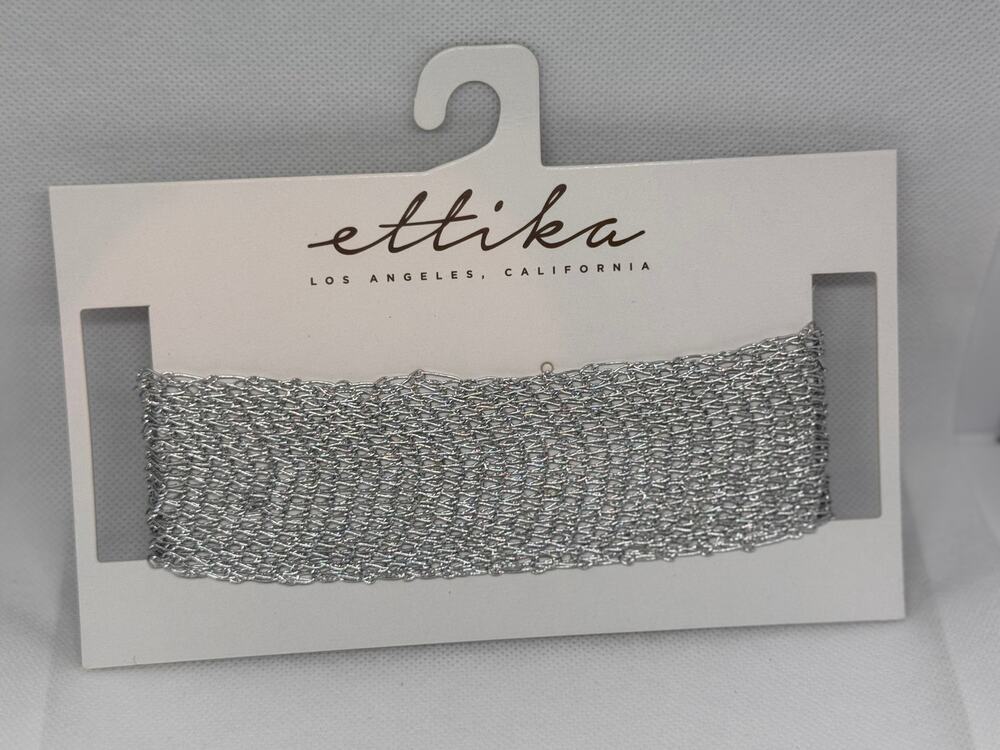 NEW ETTIKA REVOLVE Silver-Tone Link Chain Choker Necklace
